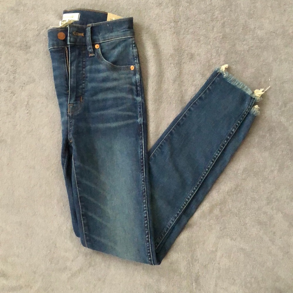 Madewell 10” High-Rise Skinny Jean with Frayed Hem Blue Denim 23